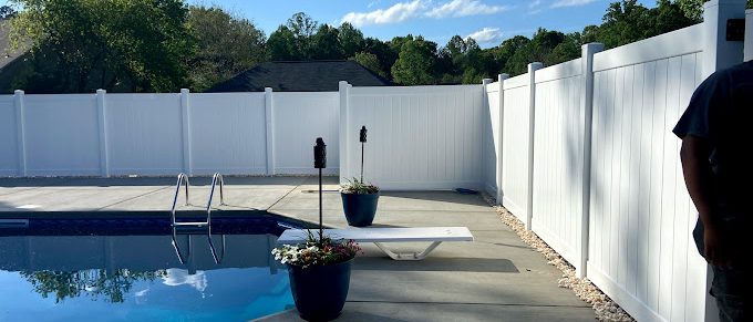 vinyl pool fence, JH fence, Mt Holly fencing company